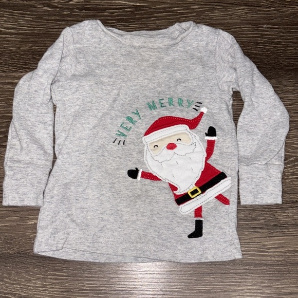 Carter’s Christmas pajama set with long sleeve cotton top and pants - Picture 2 of 5